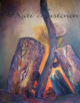 Tulen hehku, Kati Mustosen öljyvärimaalaus vuodelta 2011.